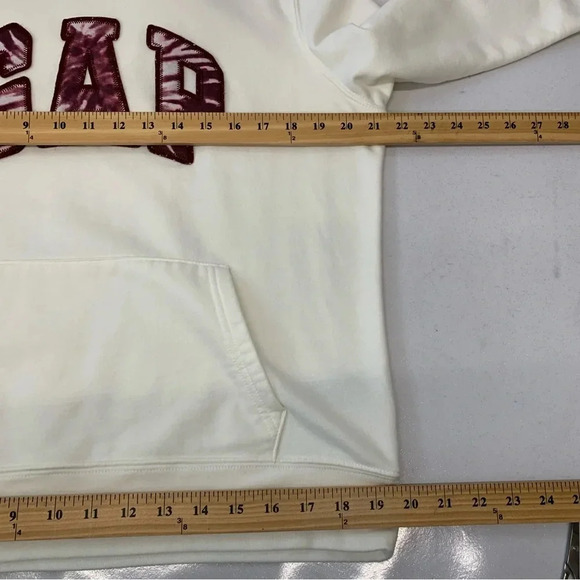 Gap Sweatshirt Womans Large Off White Spell Out Hood Long Sleeve - Picture 6 of 8